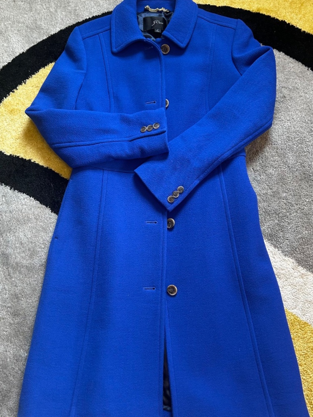 J.Crew Italian Double-Cloth Wool Lady Day Coat with Thinsulate - Royal Blue Sz 2